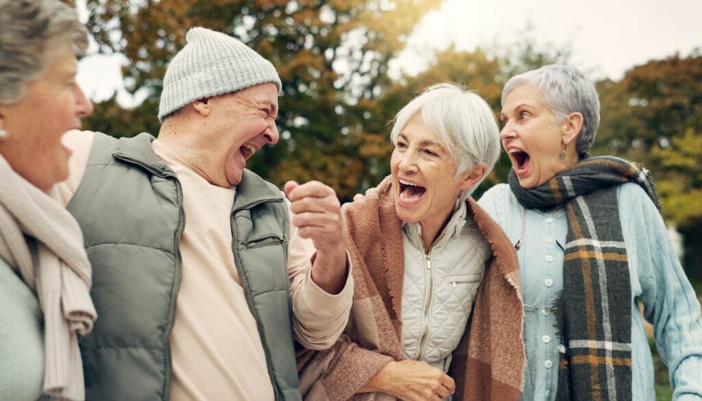 seniors laughing together
